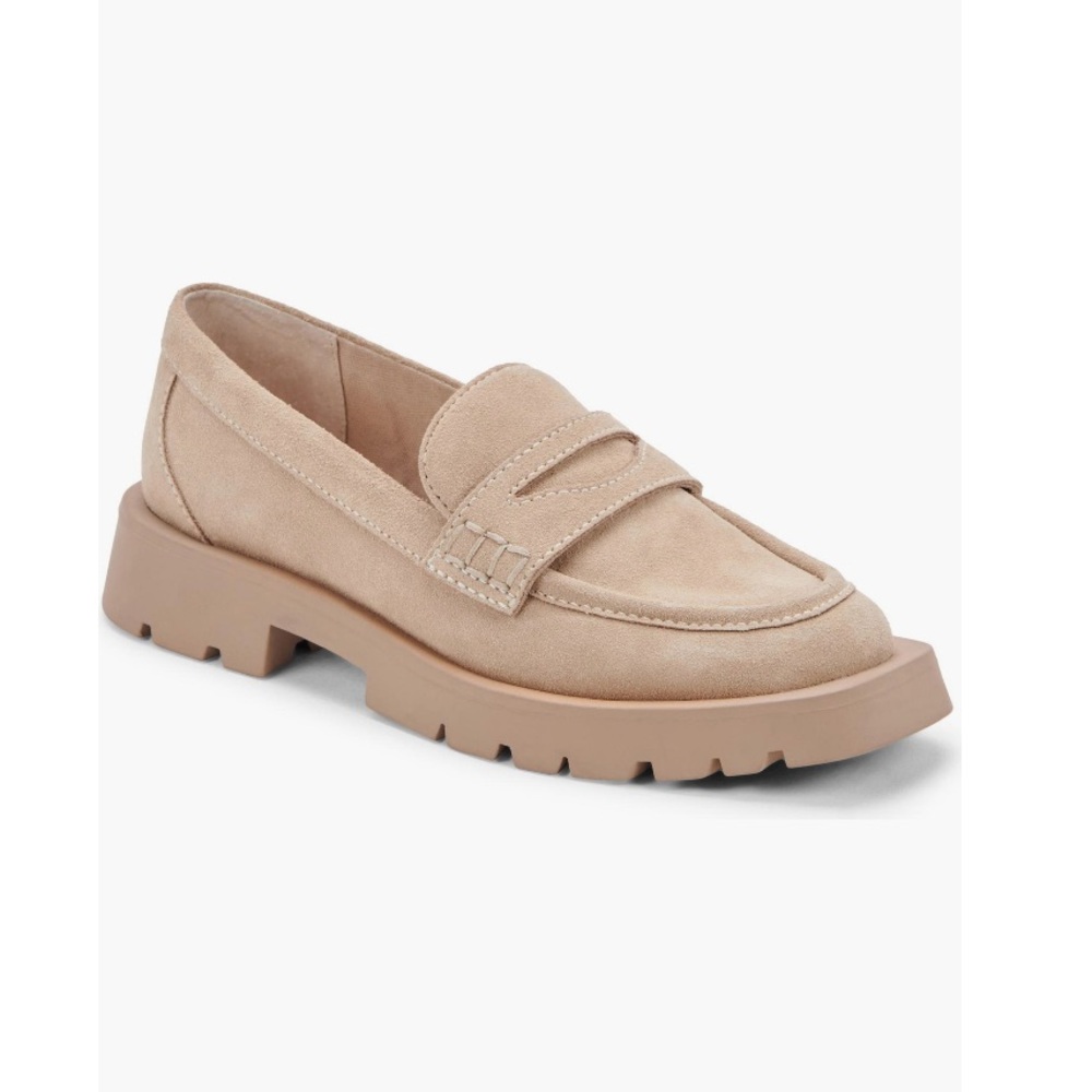 Dolce Vita Elias Loafer Tan Dune Suede Women’s Size 11 Penny Slot Lug Sole